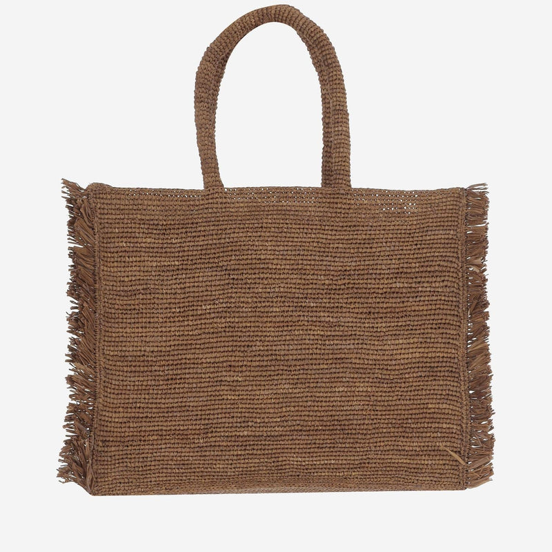 Mc2 Saint Barth Woven Raffia Shoulder Bag — Brown