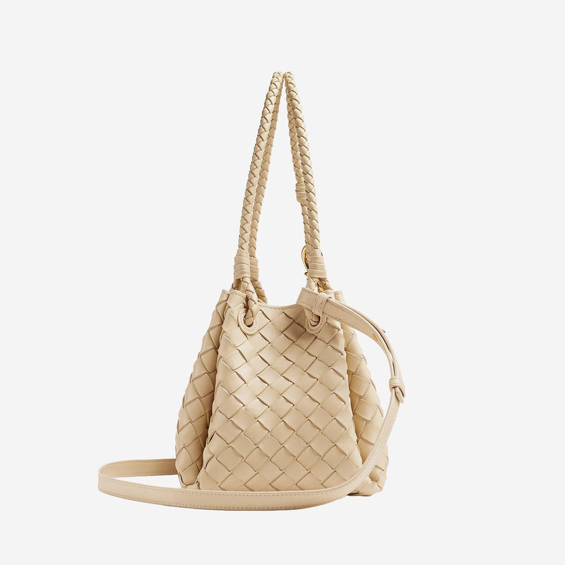 Bottega Veneta Andiamo Parachute Shoulder Bag — Beige Domesticated Lamb Leather