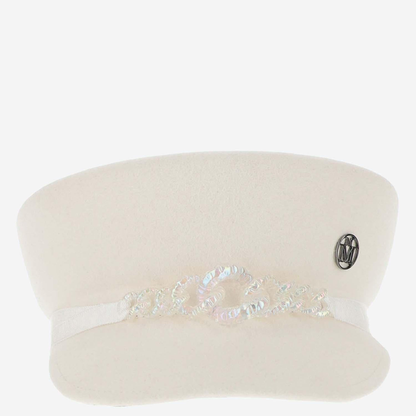 Maison Michel 110806001 Beret — White Rabbit Fur Felt Berets