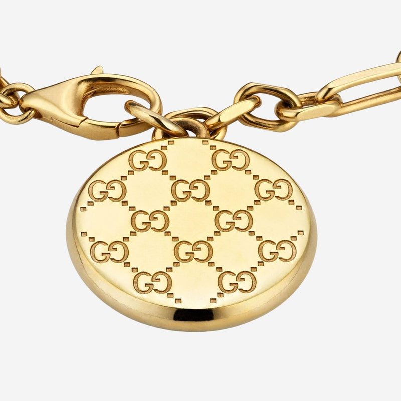 Gucci Gg Logo Chain Bracelet — Gold Brass Bracelets