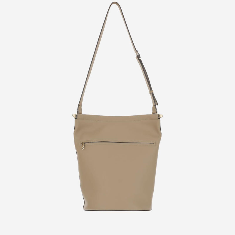 Tods Calfskin Bucket Bag — Beige