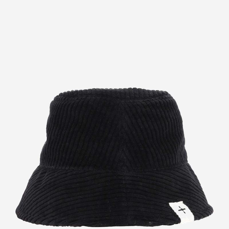 Jil Sander J40tc0132 Cotton Velvet Bucket Hat — Black