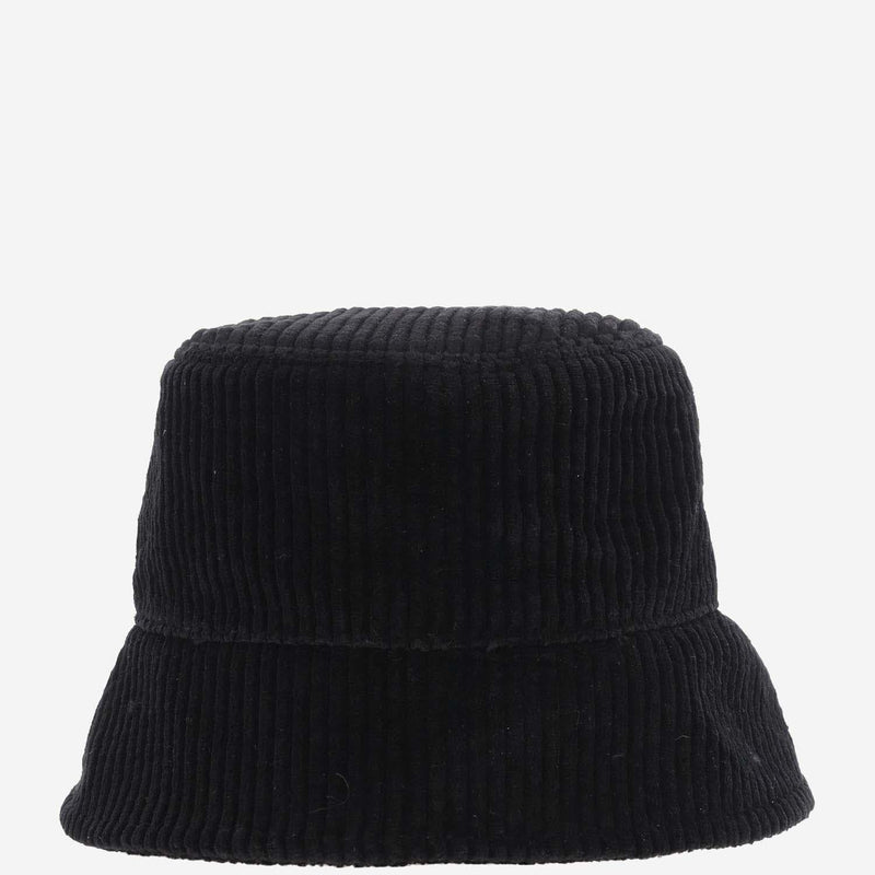 Jil Sander J40tc0132 Cotton Velvet Bucket Hat — Black
