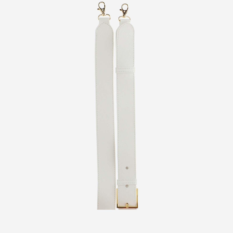 Patou Eco Leather Barrel Shoulder Bag — White Polyurethane