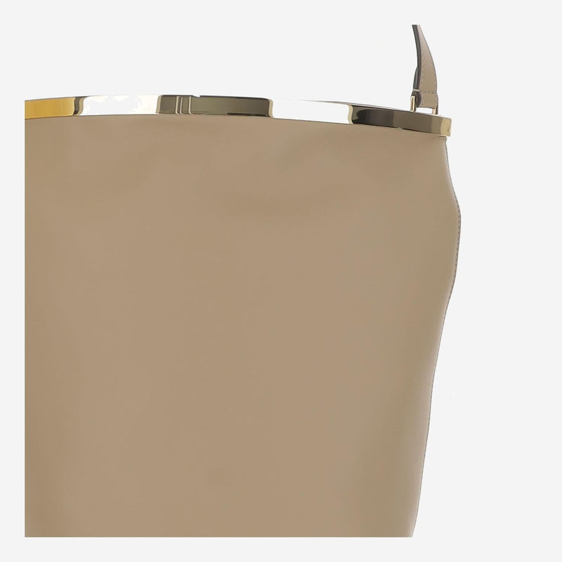 Tods Calfskin Bucket Bag — Beige
