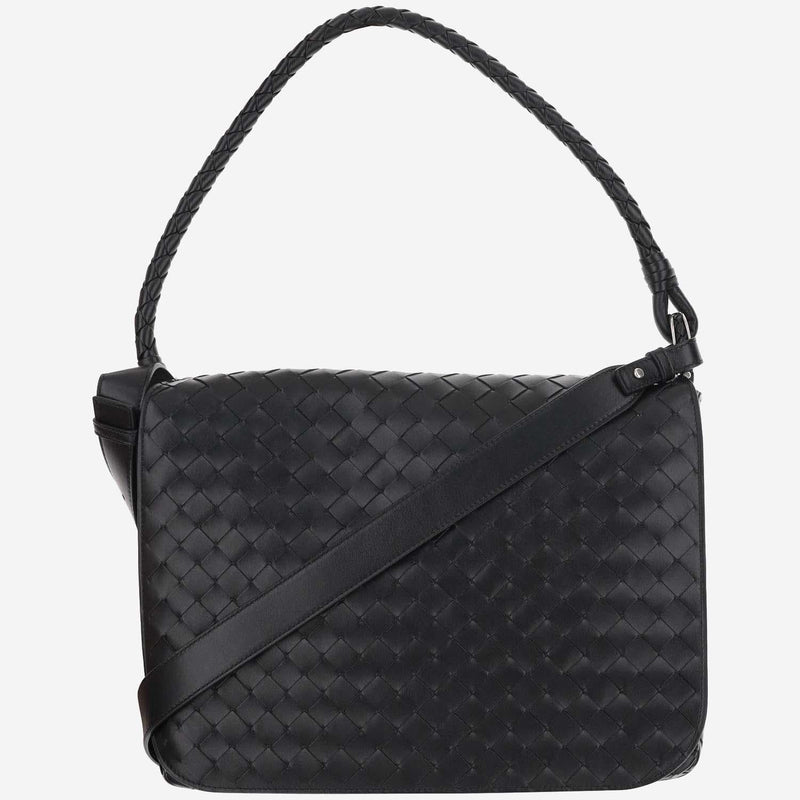 Bottega Veneta Swing Shoulder Bag — Black Leather