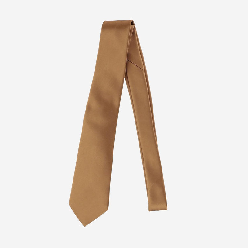 Saint Laurent Silk Satin Necktie — Brown Neckties