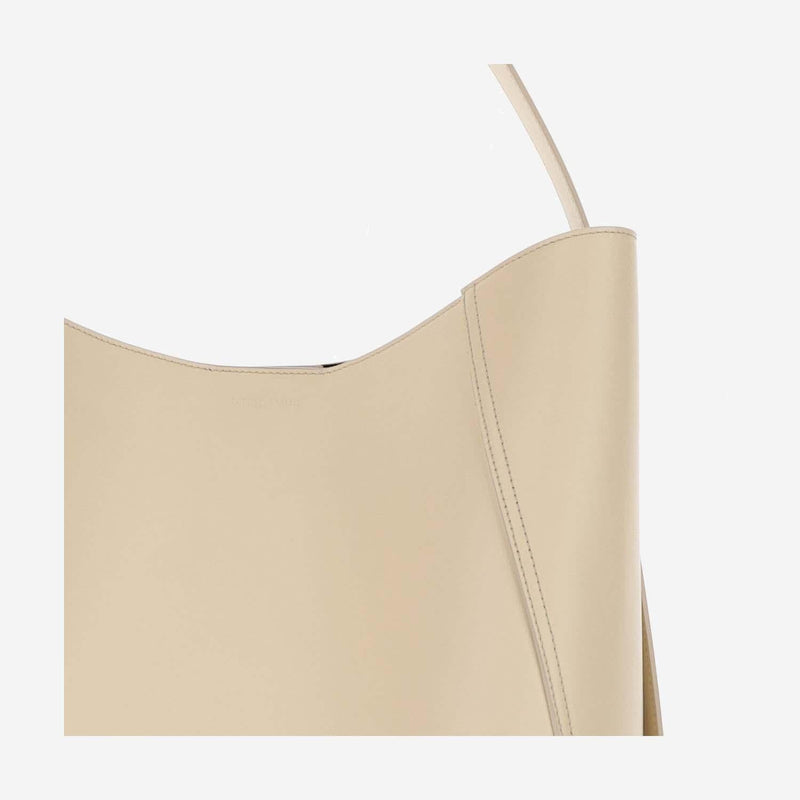Armarium Full-Grain Leather Shoulder Bag — Beige