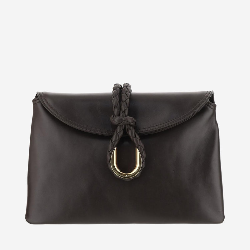 Bottega Veneta Freedom Shoulder Bag — Brown Calfskin