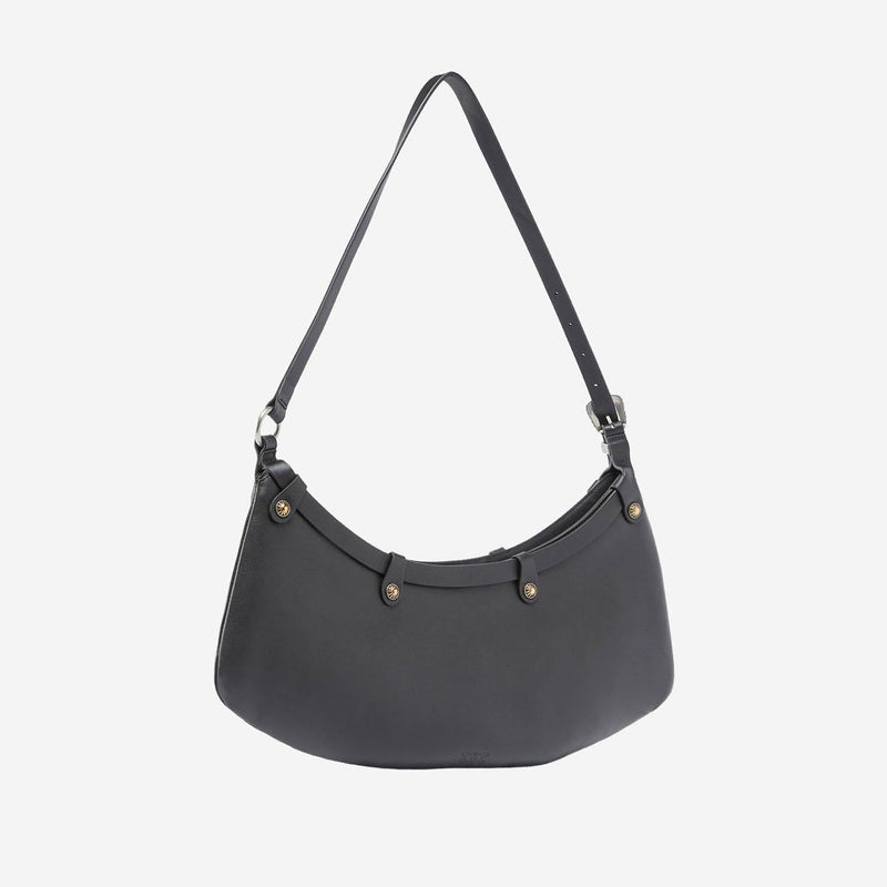 Pinko Leather Pocket Body Shoulder Bag — Black