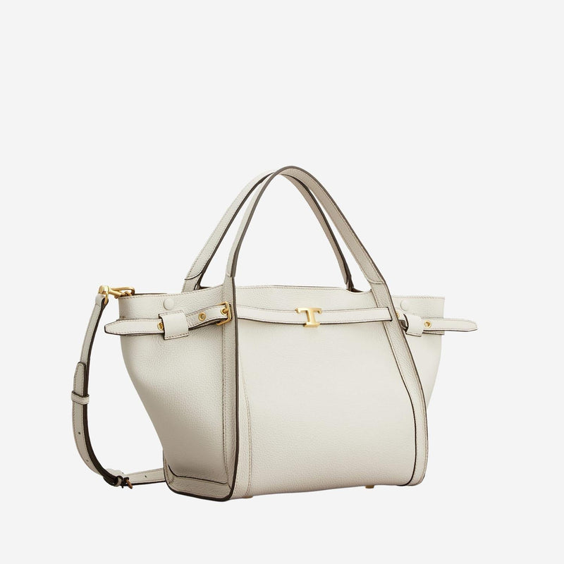 Tods Calfskin Leather Shoulder Bag — White