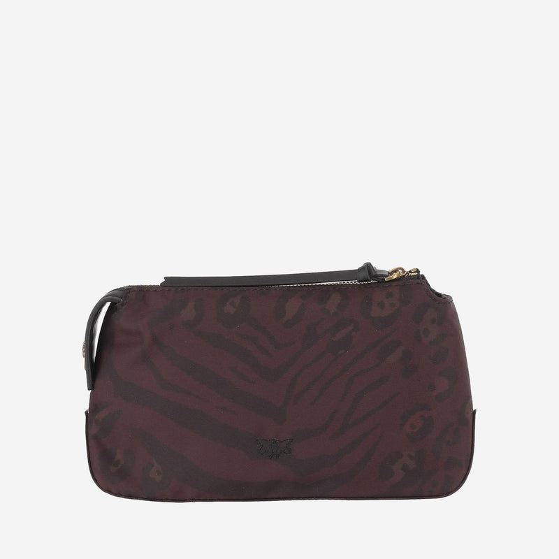 Pinko Animal Print Nylon Toiletry Bag — Multicolor Travel Wallets