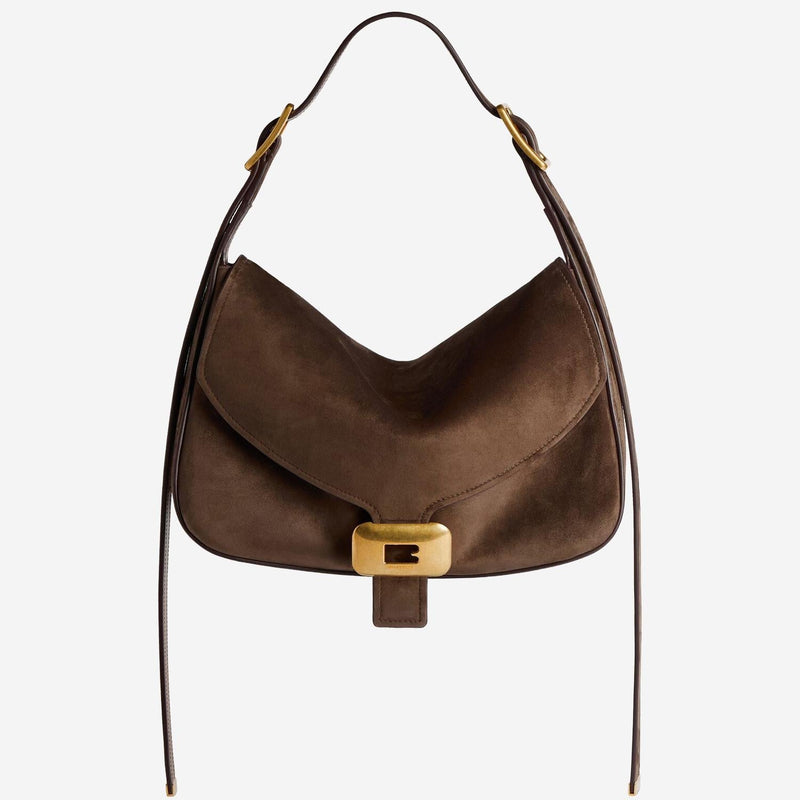 Balenciaga Suede Shoulder Bag — Brown