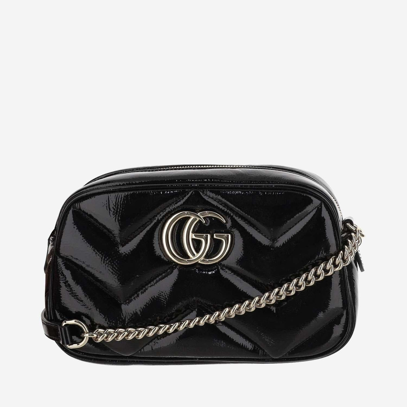 Gucci Gg Marmont Shoulder Bag — Black Leather