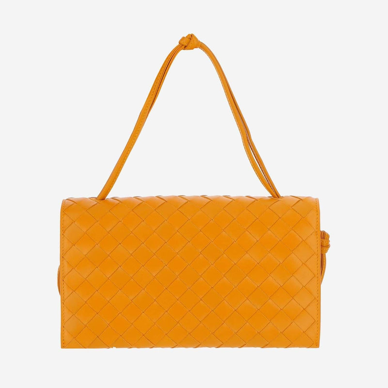 Bottega Veneta Shoulder Bag — Orange Lambskin