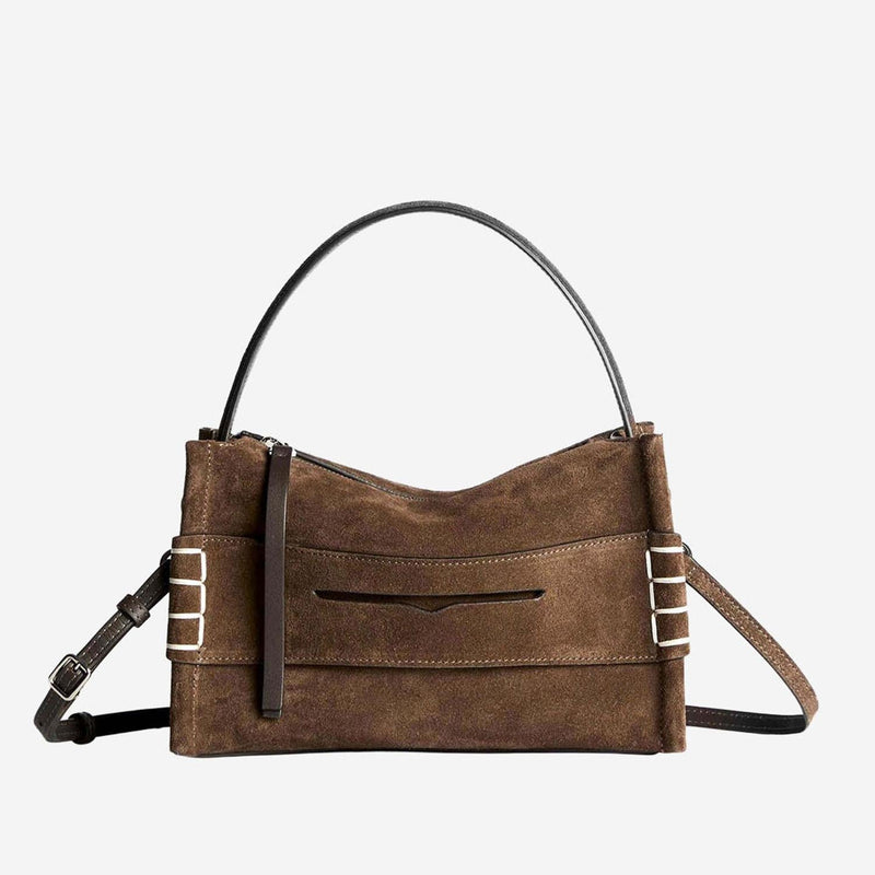 Jw Anderson Suede Loafer Shoulder Bag — Brown