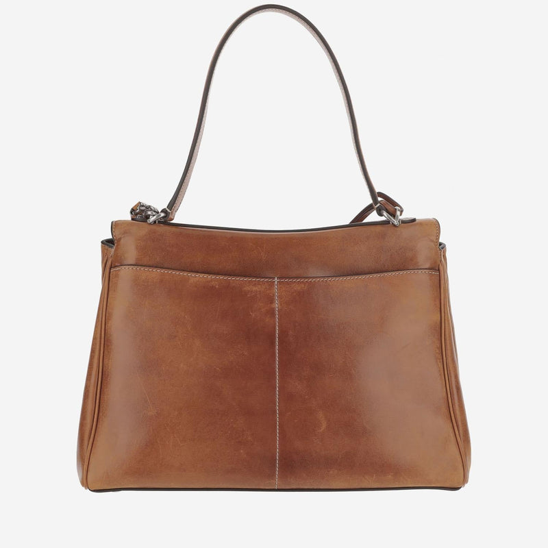 Balenciaga Lambskin Leather Shoulder Bag — Brown