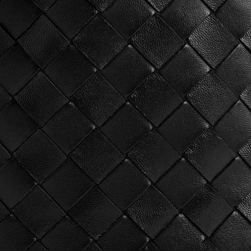 Bottega Veneta Intrecciato Lambskin Clutch — Black