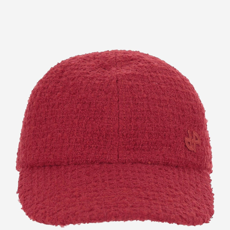 Patou Ac1110223 Tweed Wool Baseball Cap — Red Caps