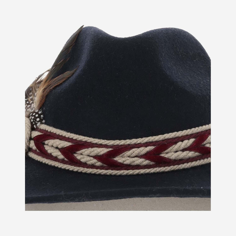 Alexia Alvarez De Toledo Bluemarinefedora Fedora — Navy Wool Fedoras