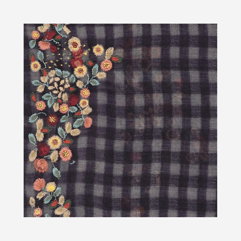 Faliero Sarti Pratilia Scarf — Black Polyester Scarfs