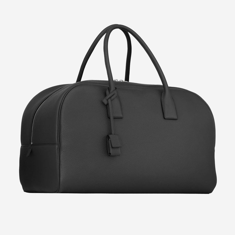 Saint Laurent Hammered Calfskin Top Handle Bag — Black Leather
