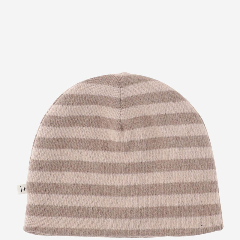 1+ The Family 25w159 Stretch Cotton Blend Striped Beanie — Beige Beanies