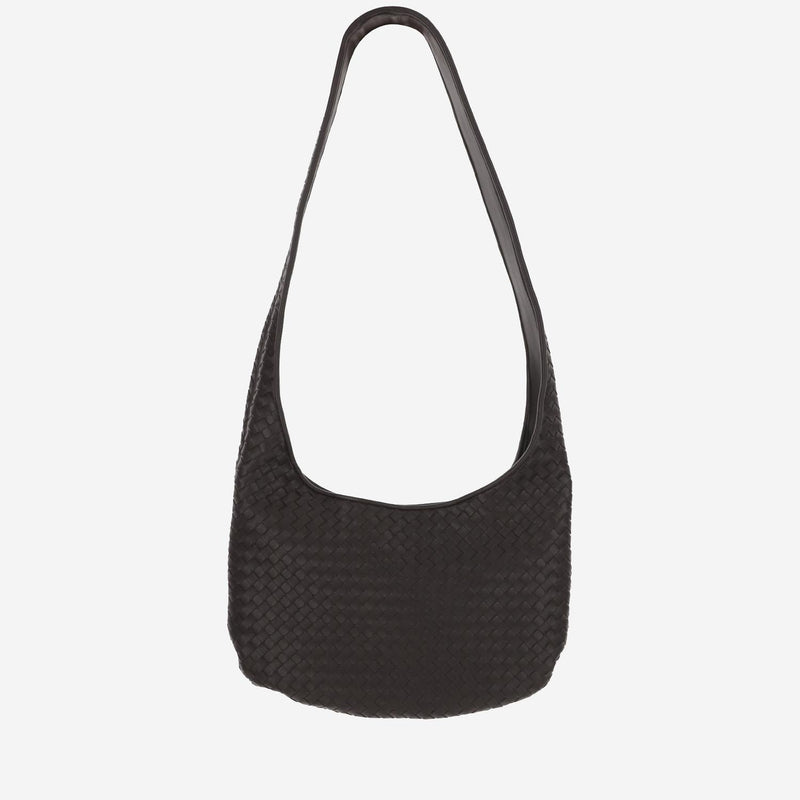 Bottega Veneta Woven Lambskin Crossbody Bag — Brown Leather