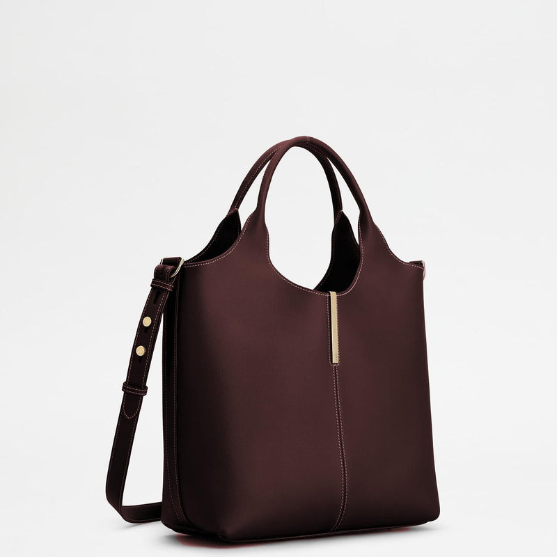 Tods Calfskin Leather Shoulder Bag — Brown