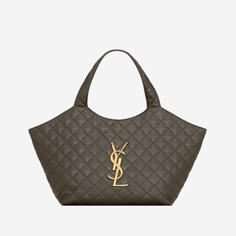 Saint Laurent Icare Shoulder Bag — Gray Leather