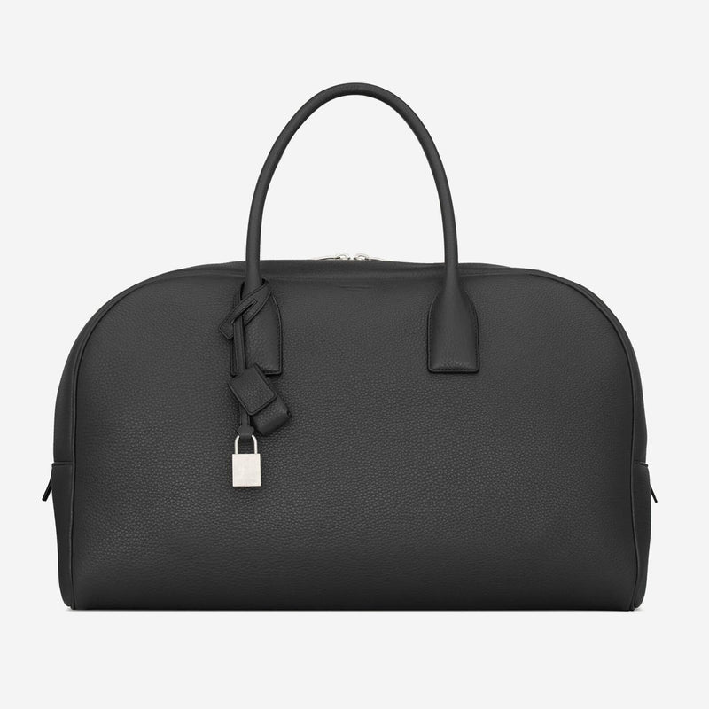 Saint Laurent Hammered Calfskin Top Handle Bag — Black Leather