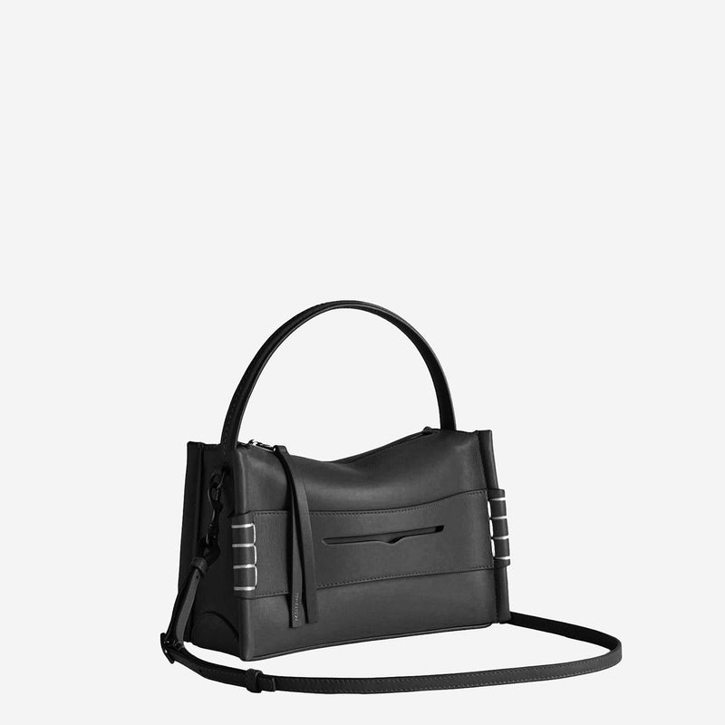 Jw Anderson Embossed Logo Leather Shoulder Bag — Black