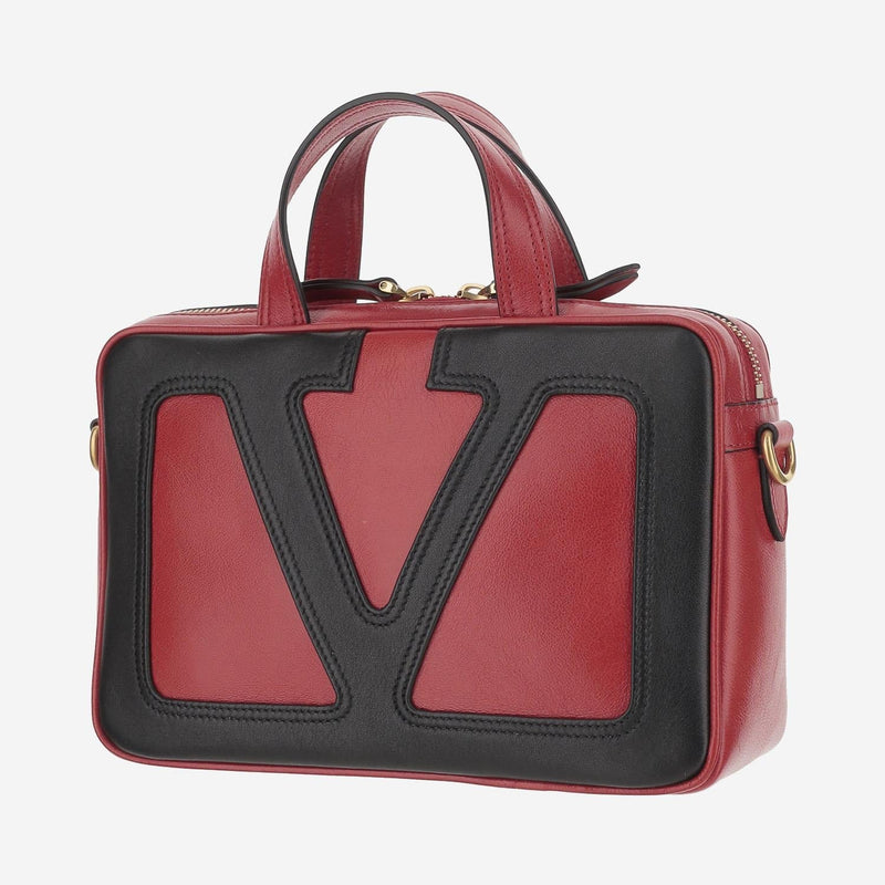 Valentino Garavani Top Handle Bag — Red Lambskin Leather