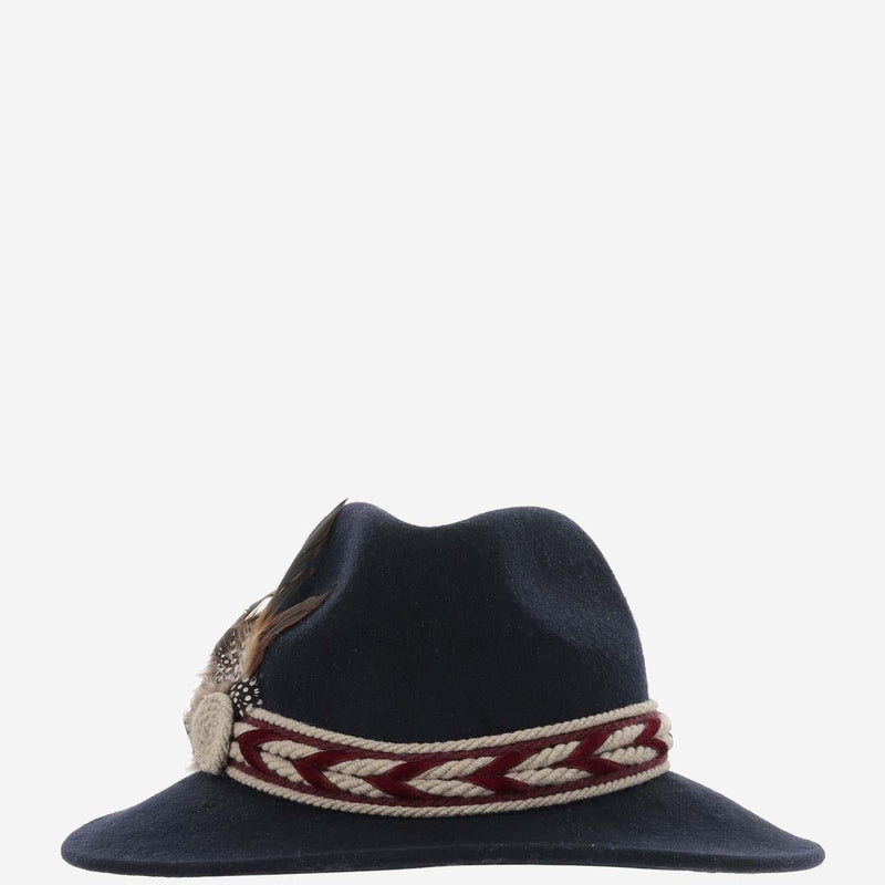 Alexia Alvarez De Toledo Bluemarinefedora Fedora — Navy Wool Fedoras