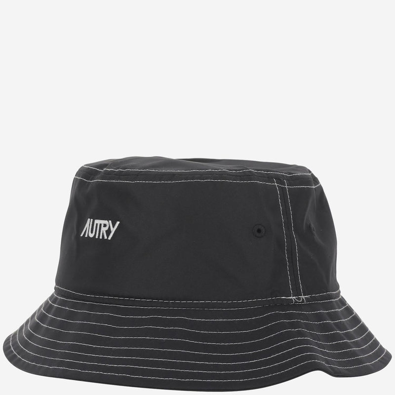 Autry Acpud7uk Logo-Embroidered Nylon Bucket Hat — Black