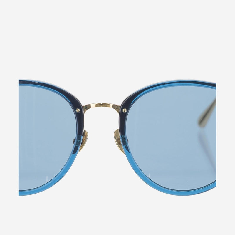 Linda Farrow Lfl251c97sun Acetate Round-Frame Sunglasses — Blue