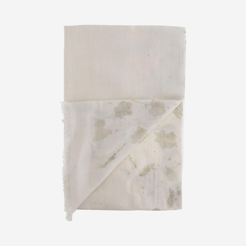 Faliero Sarti Silk And Linen Blend Scarf — Ivory Scarfs
