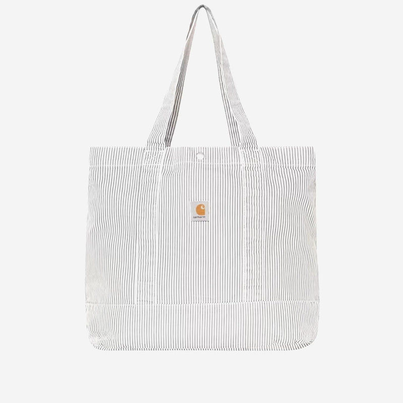 Carhartt Wip Striped Mercerised Cotton Tote Bag — Gray