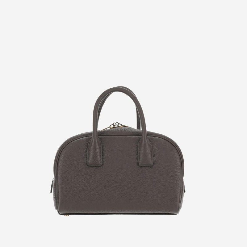 Saint Laurent Pebbled Leather Shoulder Bag — Gray