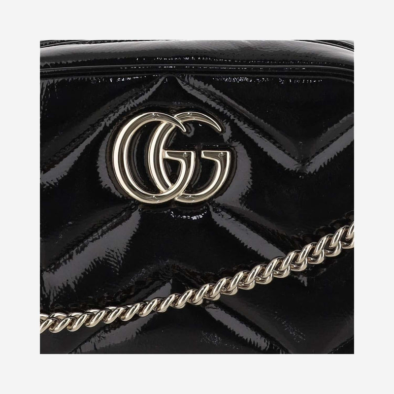 Gucci Gg Marmont Shoulder Bag — Black Leather