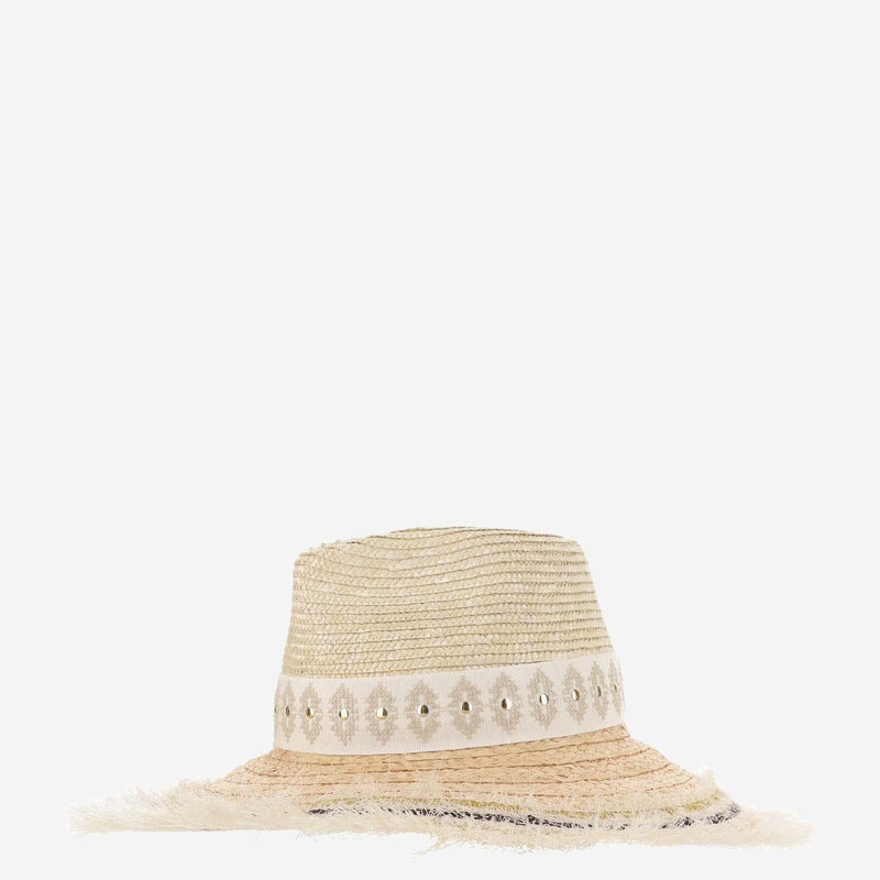 Ferruccio Vecchi 385981 Straw And Viscose Blend Sun Hat — Beige