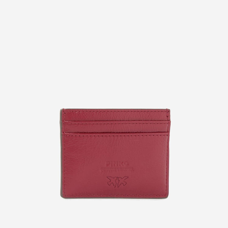 Pinko Leather Card Holder — Red Wallets & Purses