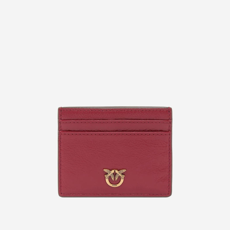 Pinko Leather Card Holder — Red Wallets & Purses