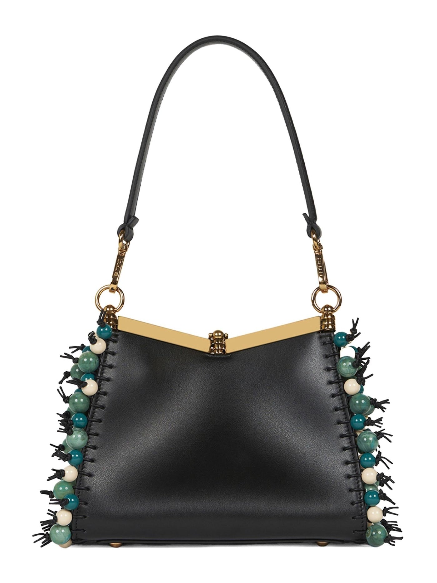 Etro Embellished Calfskin Shoulder Bag — Black