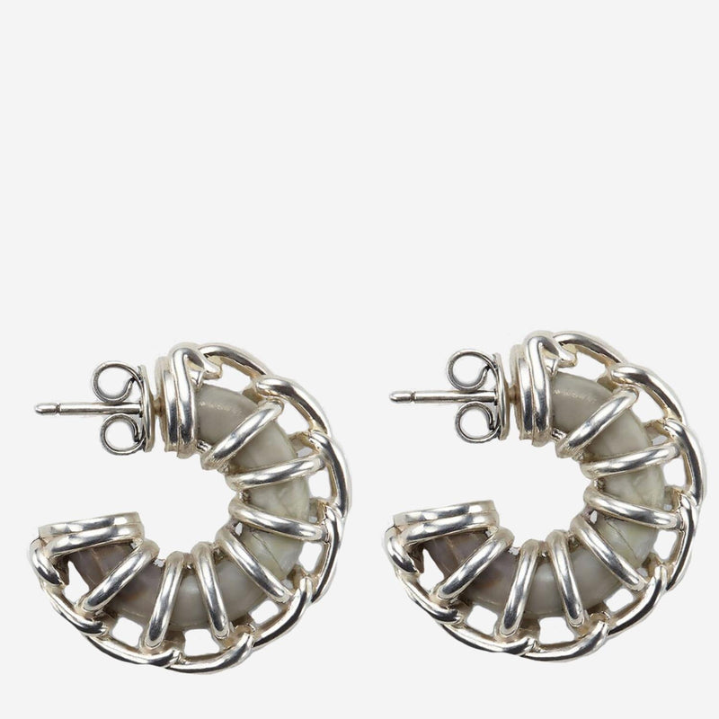 Bottega Veneta Woven Sterling Silver Earrings —