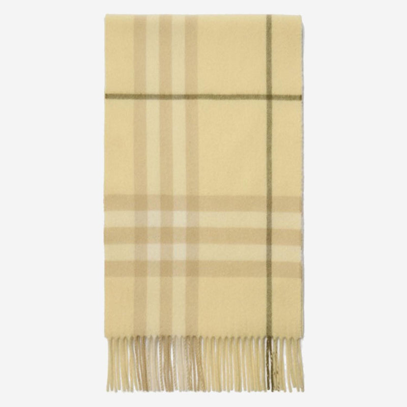 Burberry Cashmere Check Scarf — Yellow Scarfs