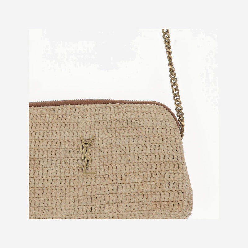 Saint Laurent Gaby Clutch — Beige Raffia
