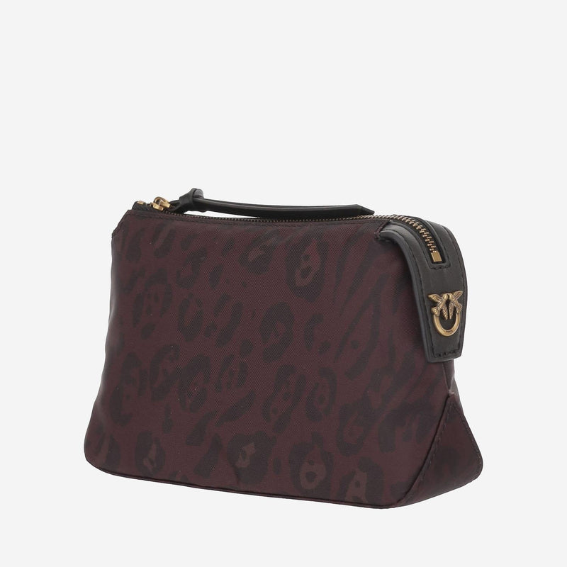 Pinko Animal Print Nylon Toiletry Bag — Multicolor Travel Wallets