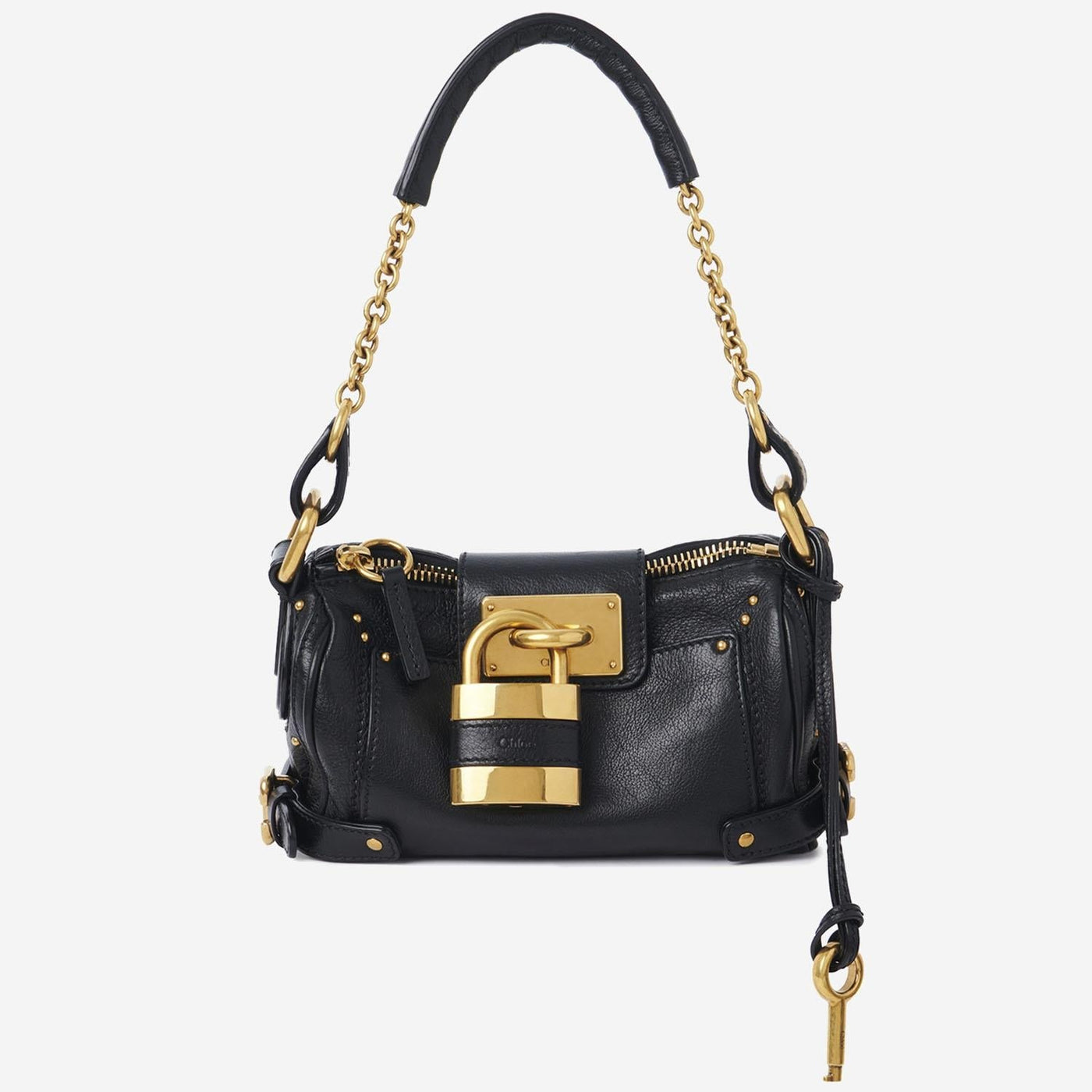 Chloé Paddington Shoulder Bag — Black Leather