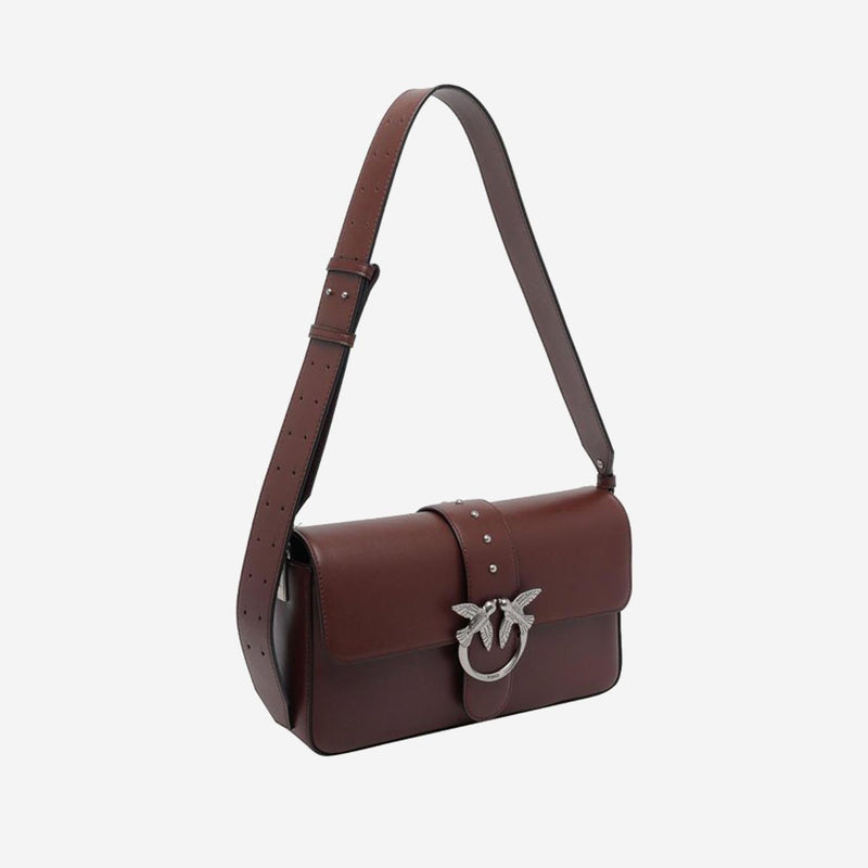Pinko Shoulder Bag — Burgundy Leather